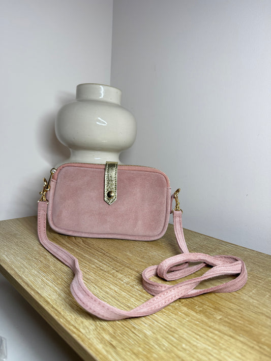 Sac bandoulière rose poudré