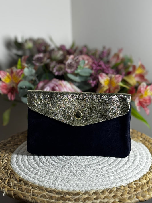 Grand porte monnaie bleu marine