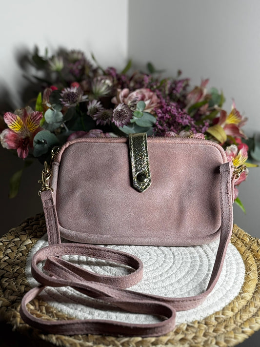 Sac bandoulière rose poudré