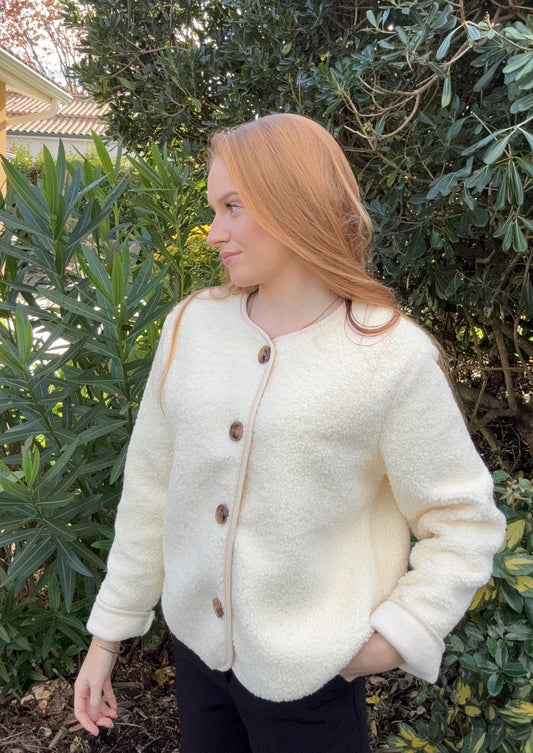 Veste Teddy crème