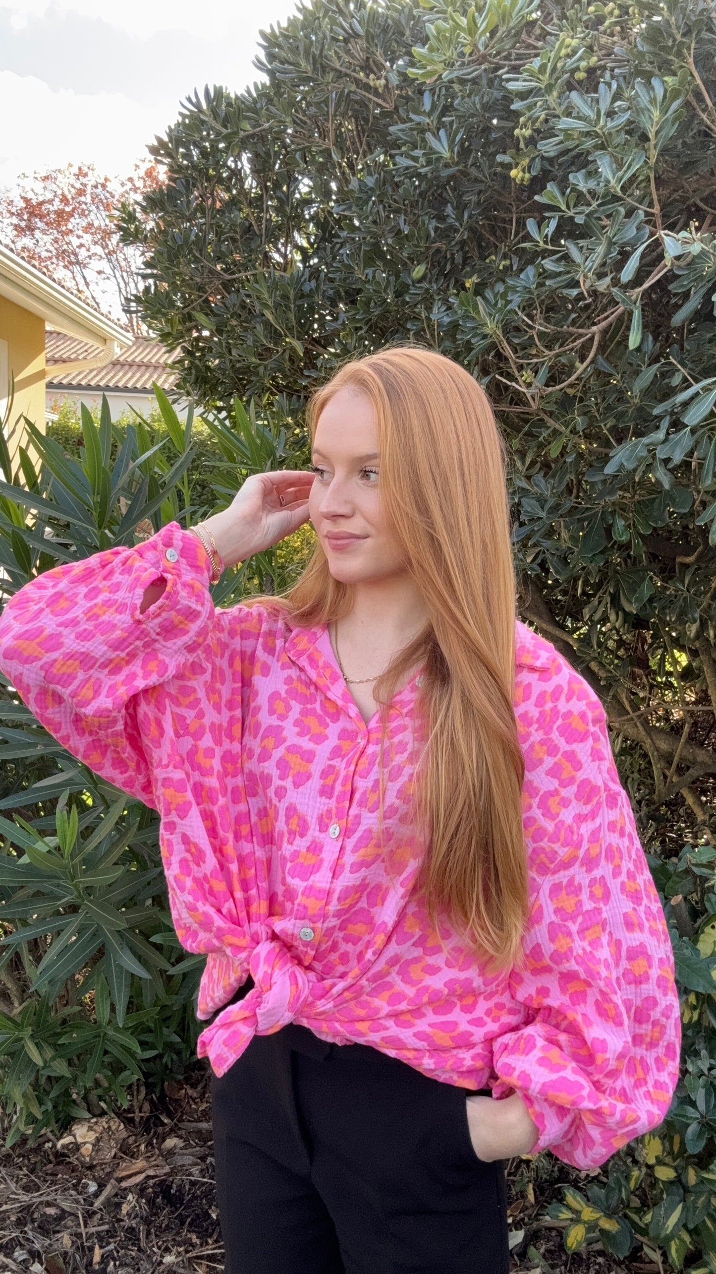 Chemise Léopard Rose