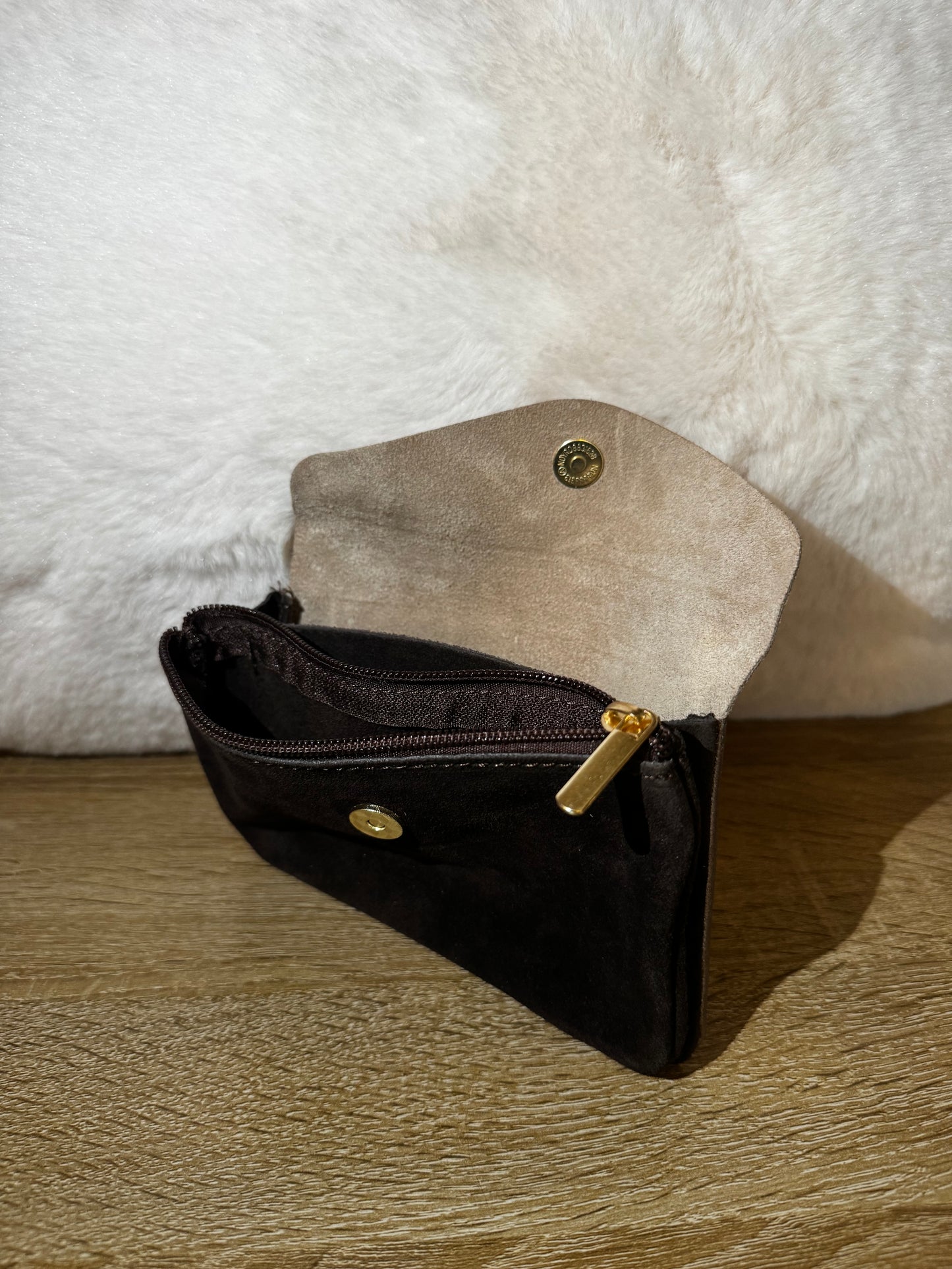 Grand porte monnaie marron foncé