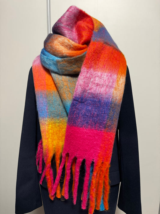 Echarpe en laine colorée